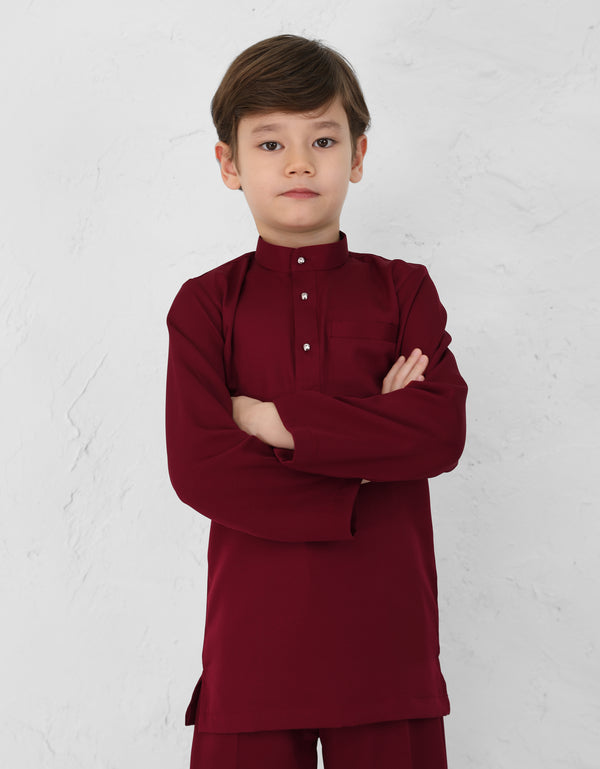 KIDS BAJU MELAYU AQSAD S/FIT (MAROON)